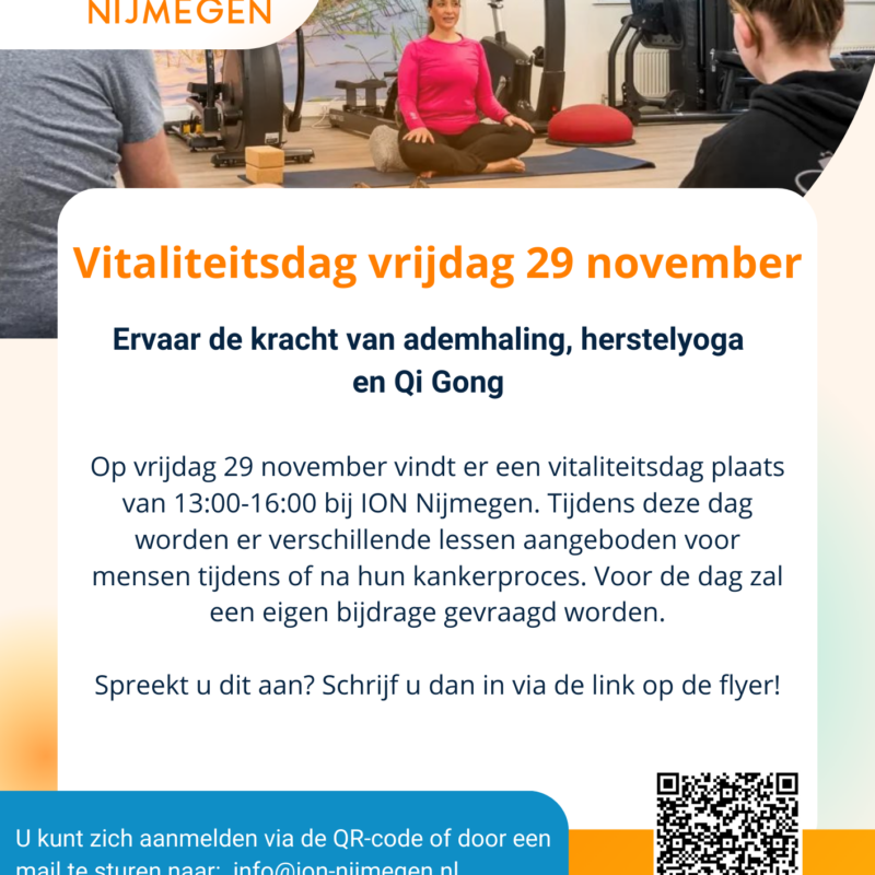 Doe mee met de vitaliteitsdag vrijdag 29 nov 2024 Yogahart Nijmegen